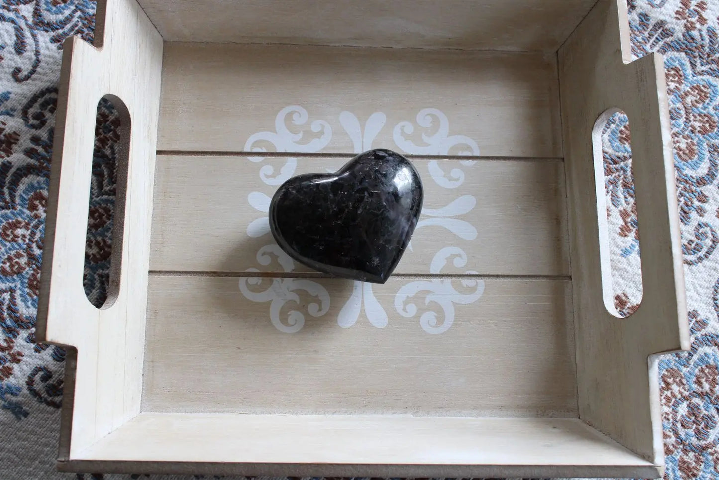 Galet ou coeur gabbro ou lunélite ou merlinite * COLISSIMO - Aurore Lune