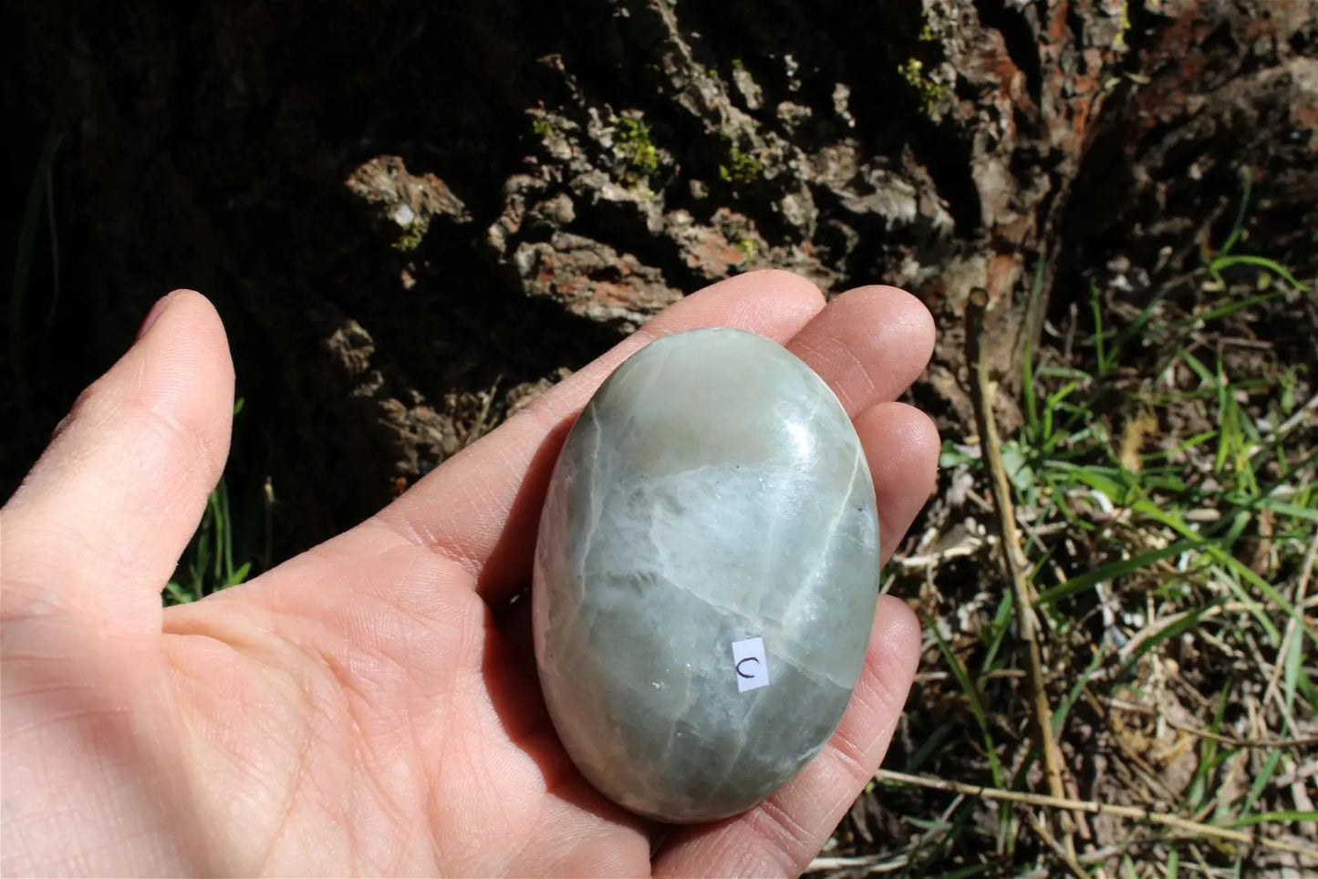 Galets feldspaths avec garniérite au choix menu déroulant - Aurore Lune