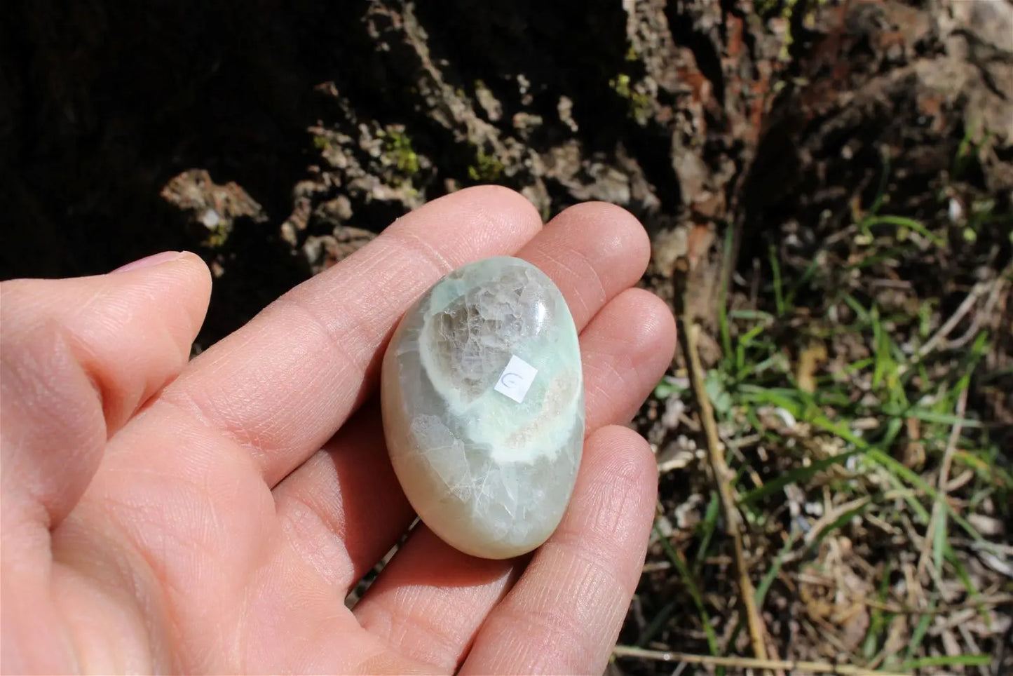 Galets feldspaths avec garniérite au choix menu déroulant - Aurore Lune