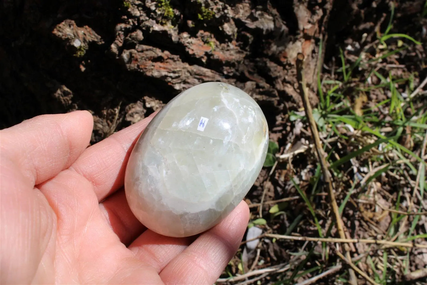 Galets feldspaths avec garniérite au choix menu déroulant - Aurore Lune