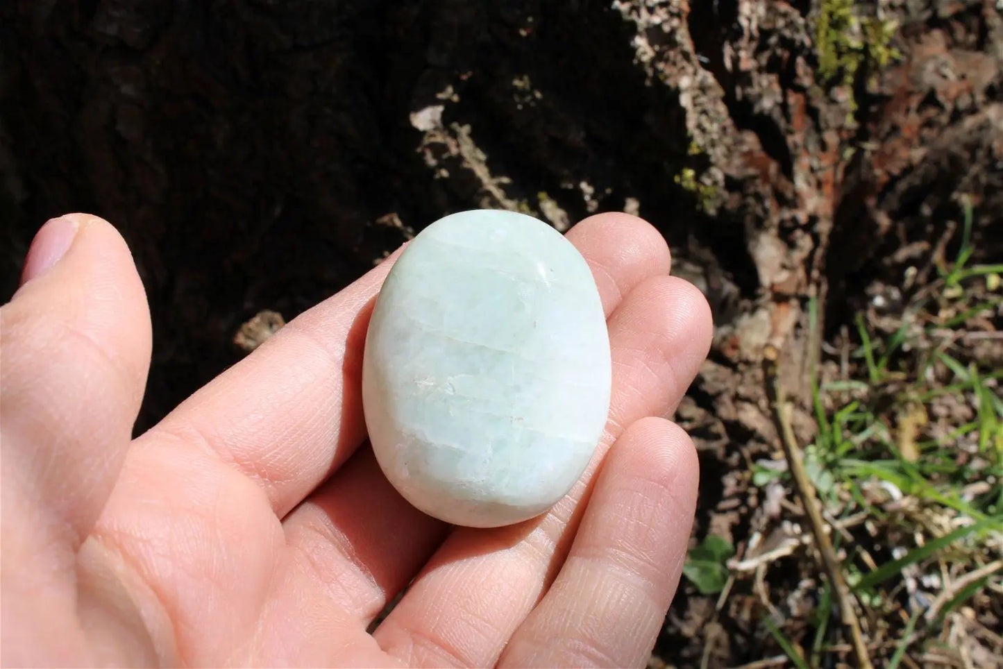 Galets feldspaths avec garniérite au choix menu déroulant - Aurore Lune