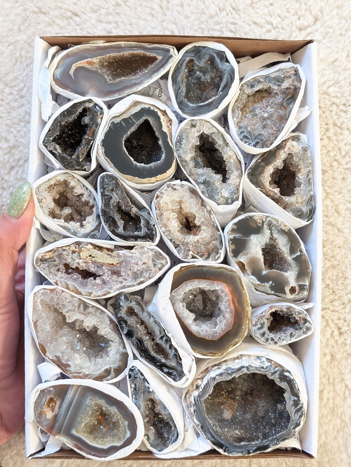 Géode agate au choix - Aurore Lune