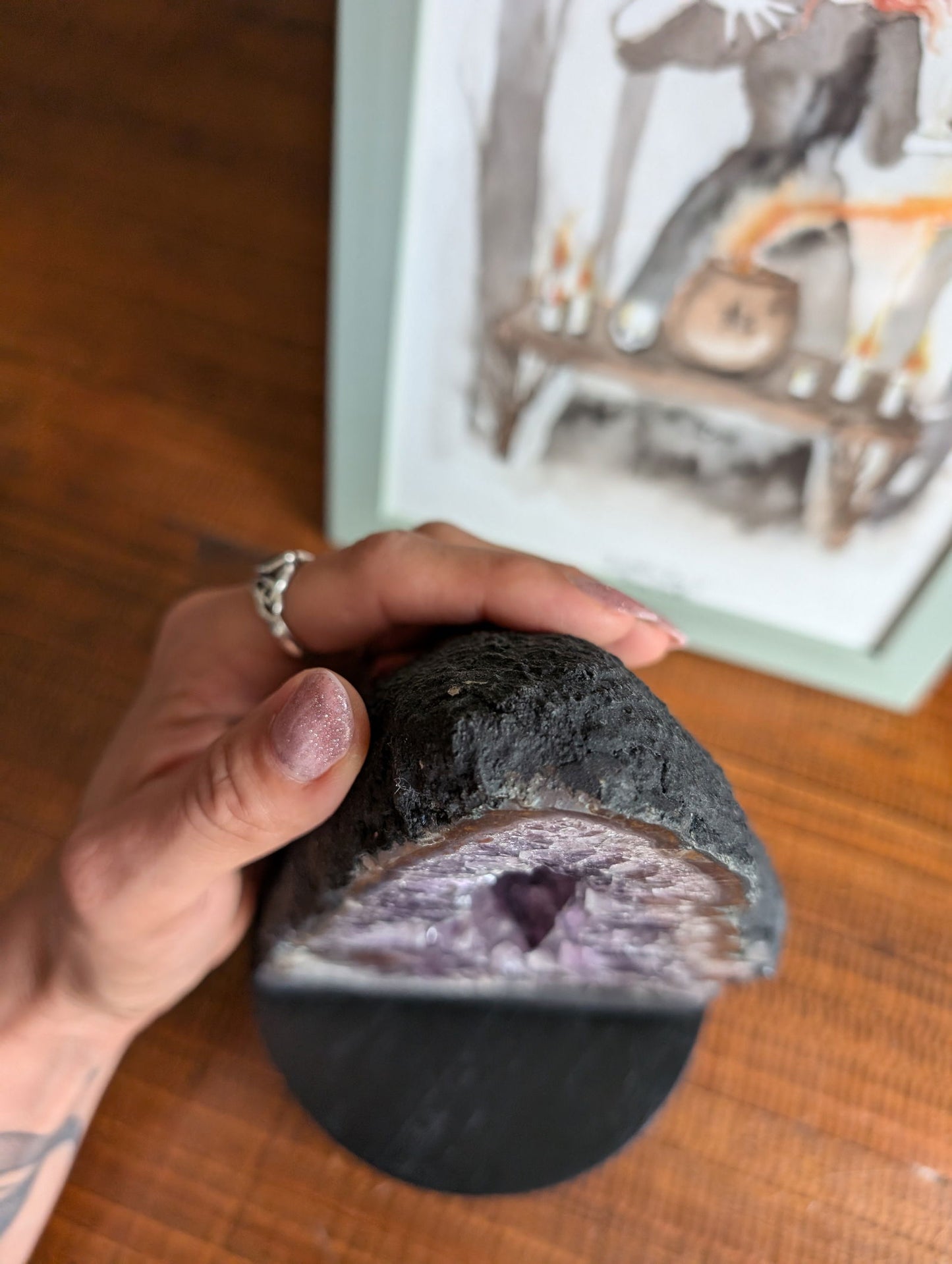 Géode améthyste 2.3 kg - Aurore Lune