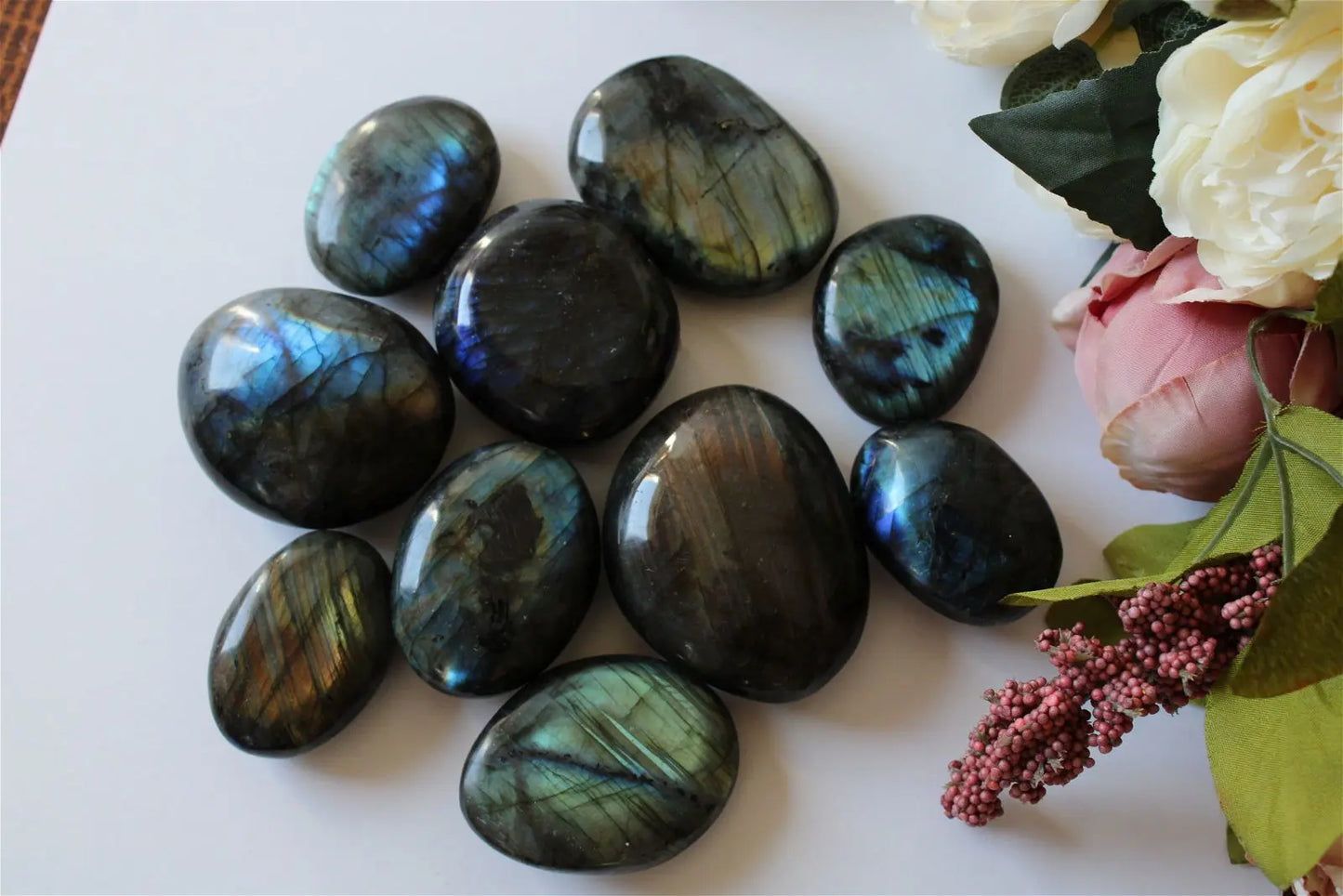 Grand Galet de labradorite - Aurore Lune