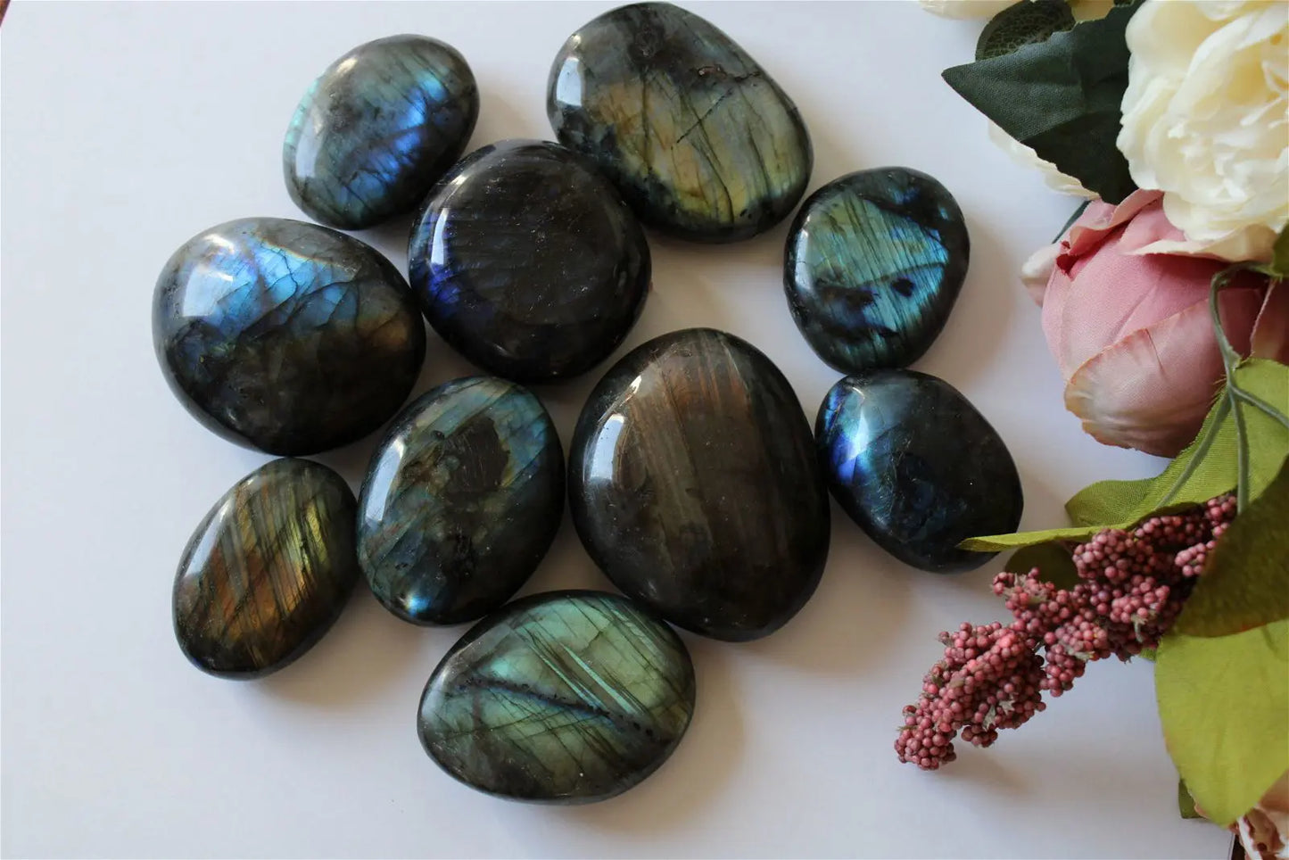 Grand Galet de labradorite - Aurore Lune