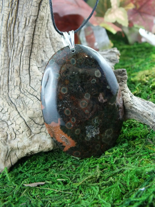 Grand jaspe noir et rouille - Aurore Lune