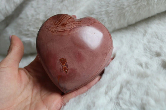 Gros Coeur en jaspe polychrome - Aurore Lune