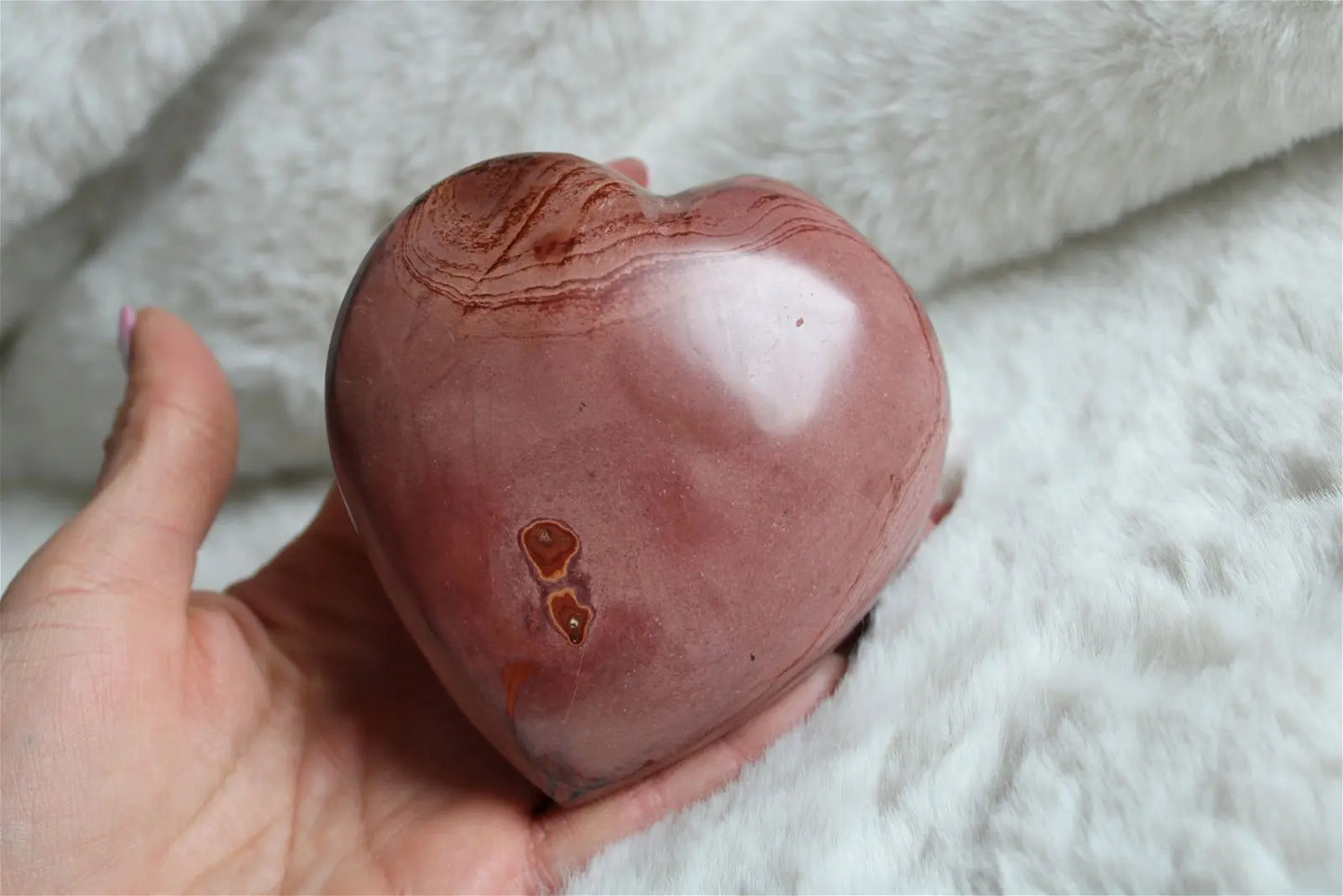 Gros Coeur en jaspe polychrome - Aurore Lune