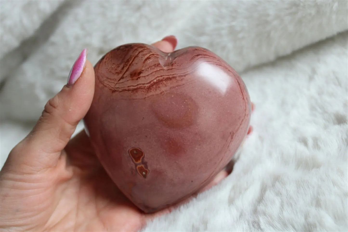 Gros Coeur en jaspe polychrome - Aurore Lune