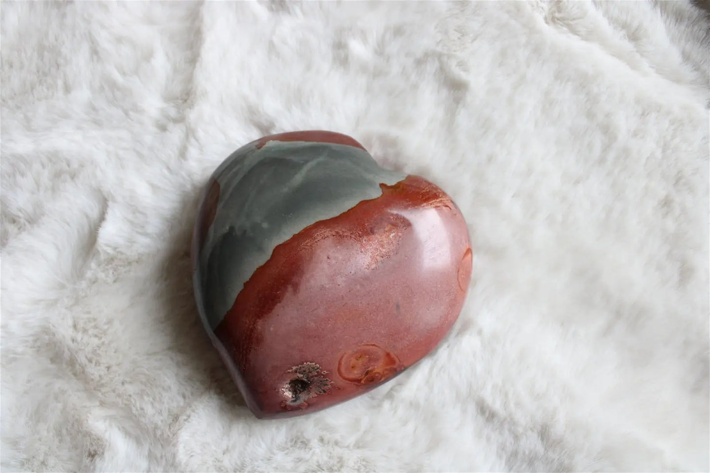 Gros Coeur en jaspe polychrome - Aurore Lune