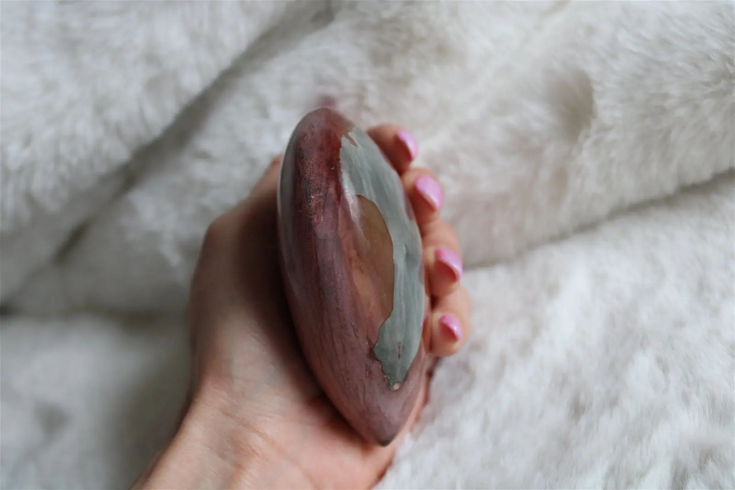 Gros Coeur en jaspe polychrome - Aurore Lune