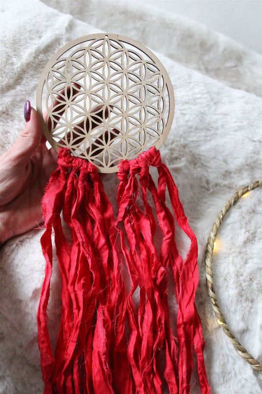 IDEE CADEAU * fleur de vie soie faite maison * - Aurore Lune