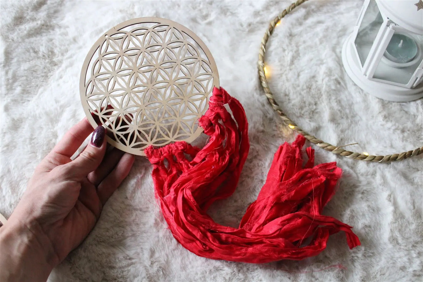 IDEE CADEAU * fleur de vie soie faite maison * - Aurore Lune