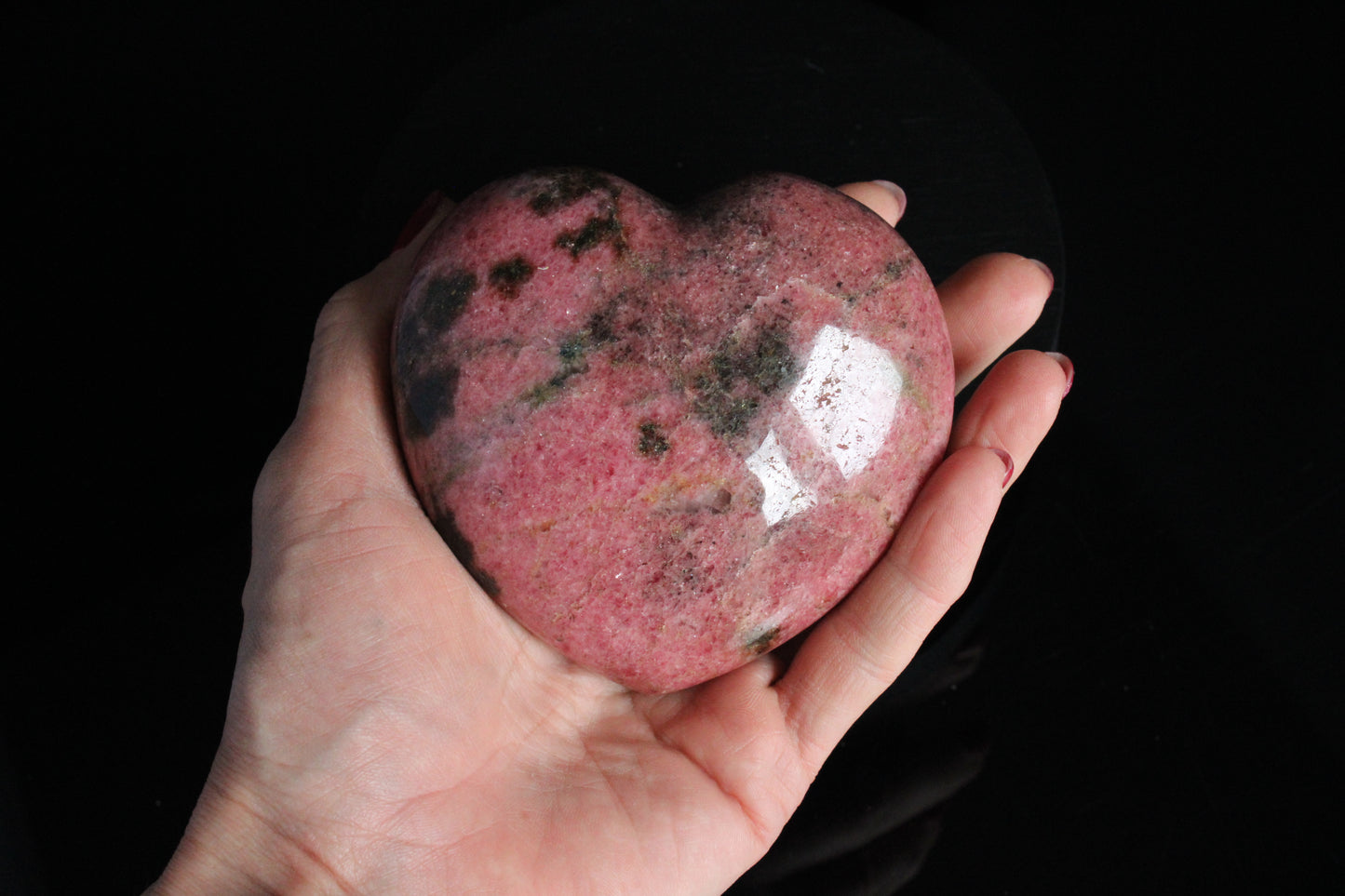 Enorme cœur en rhodonite 9*9 cm