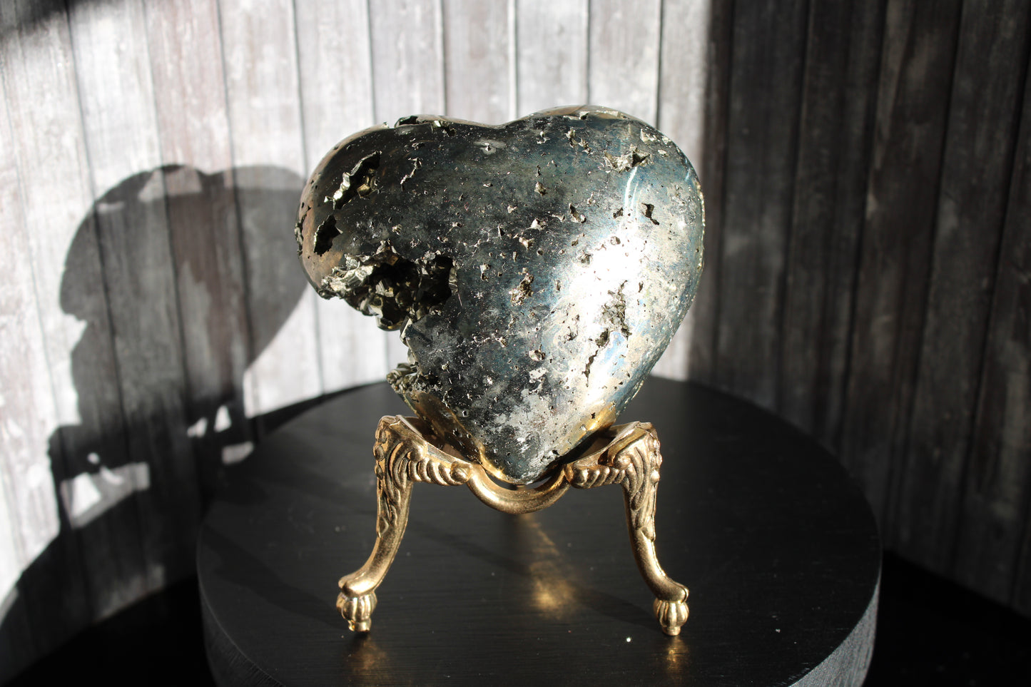 1 coeur en pyrite - SANS SOCLE "D"