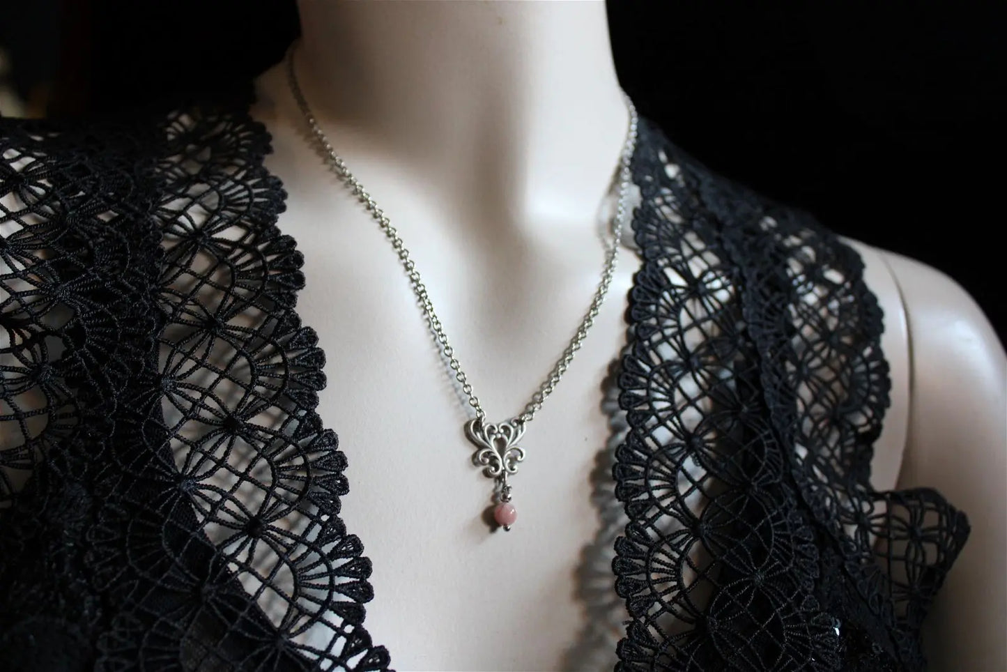 LES ÉPURÉS - collier rhodochrosite - Aurore Lune