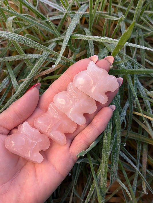 Lièvre en quartz rose - CHANCE ABONDANCE - Aurore Lune