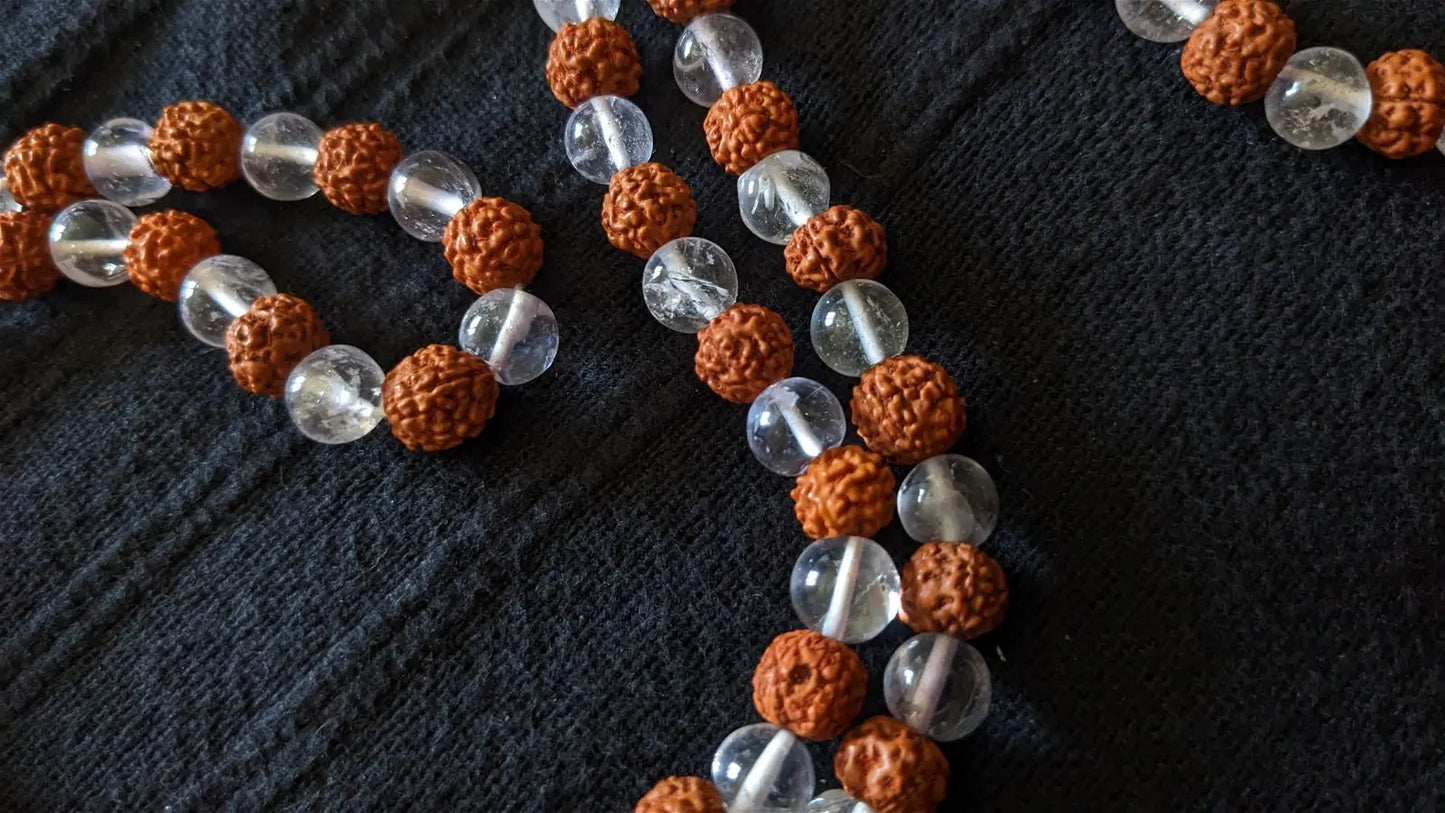 Mala en cristal de roche - collier - Aurore Lune