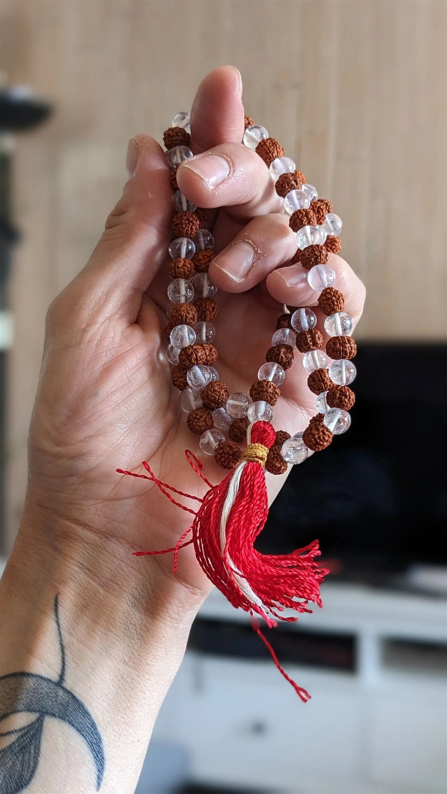 Mala en cristal de roche - collier - Aurore Lune