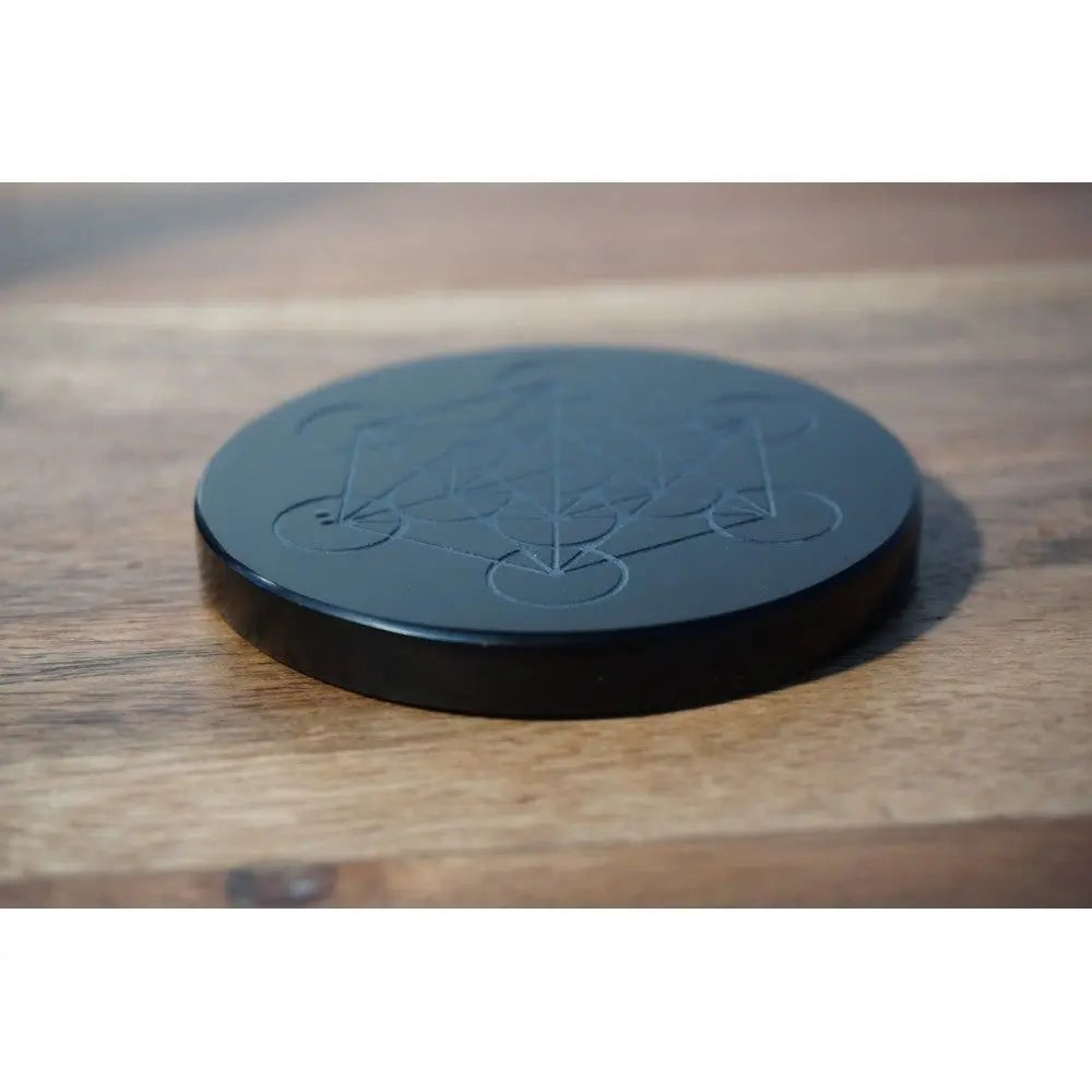 Miroir gravé Métatron obsidienne noire - Aurore Lune