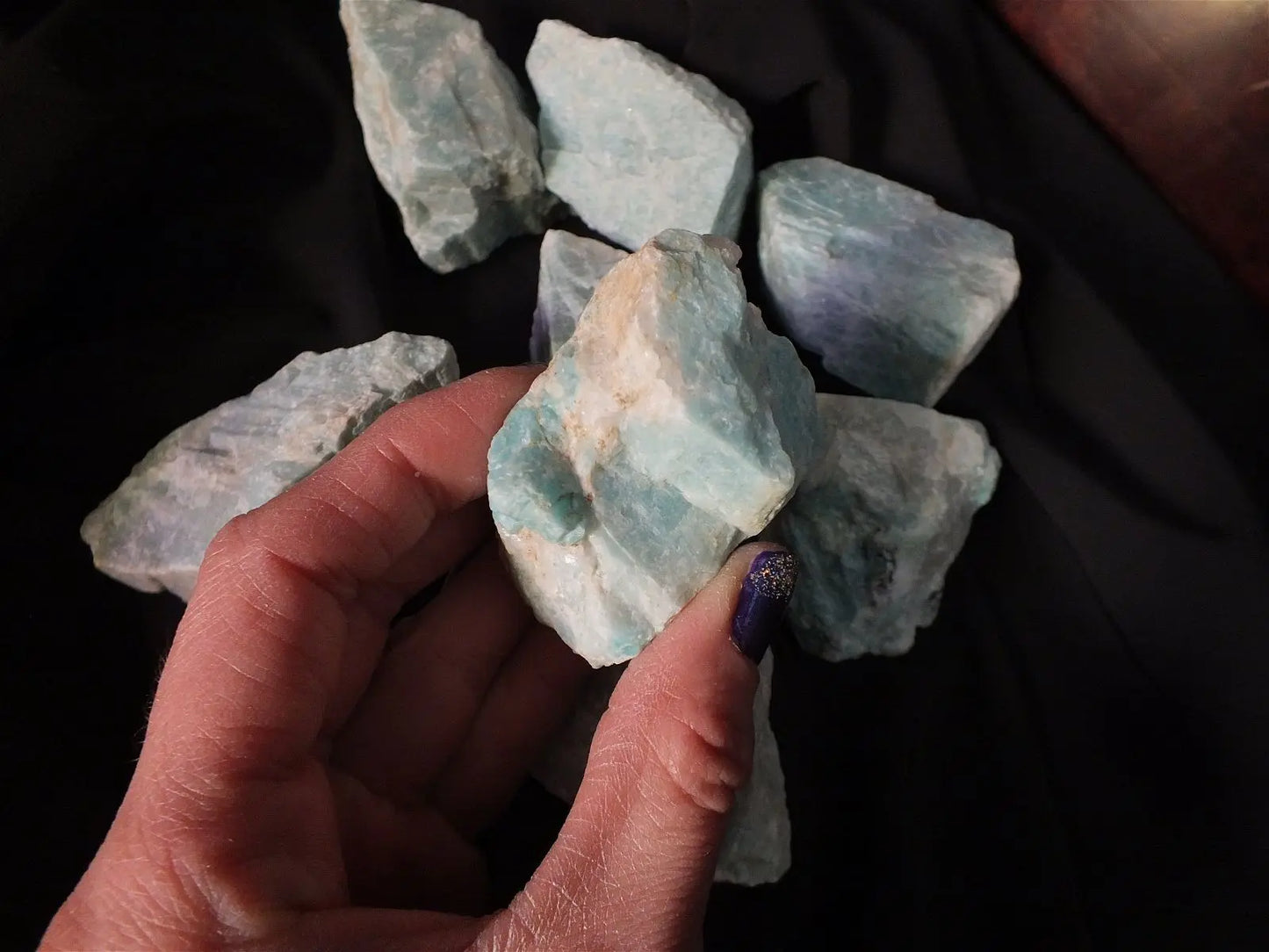 Morceau d' amazonite brute belle taille - Aurore Lune