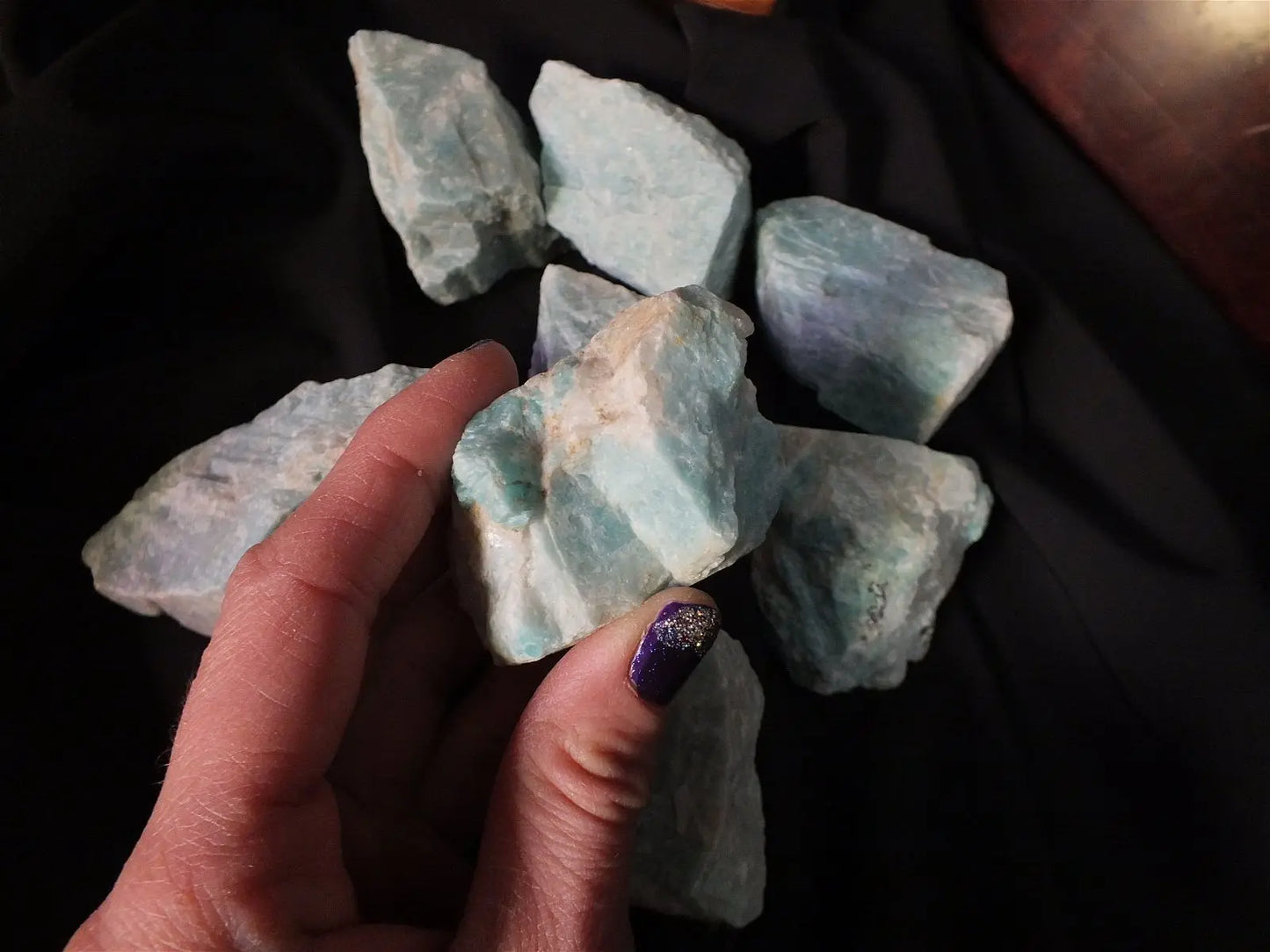 Morceau d' amazonite brute belle taille - Aurore Lune