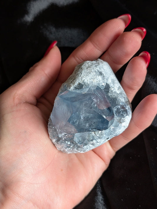 Morceau de célestite célestine brute - Aurore Lune