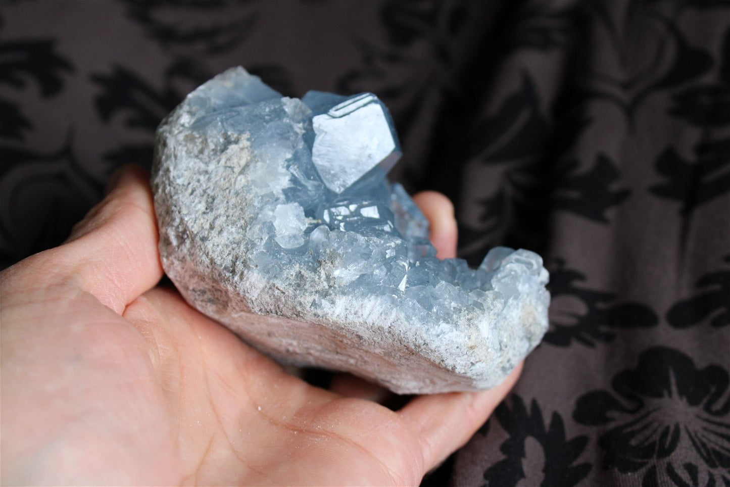 Morceau de célestite célestine brute 9 cm - Aurore Lune
