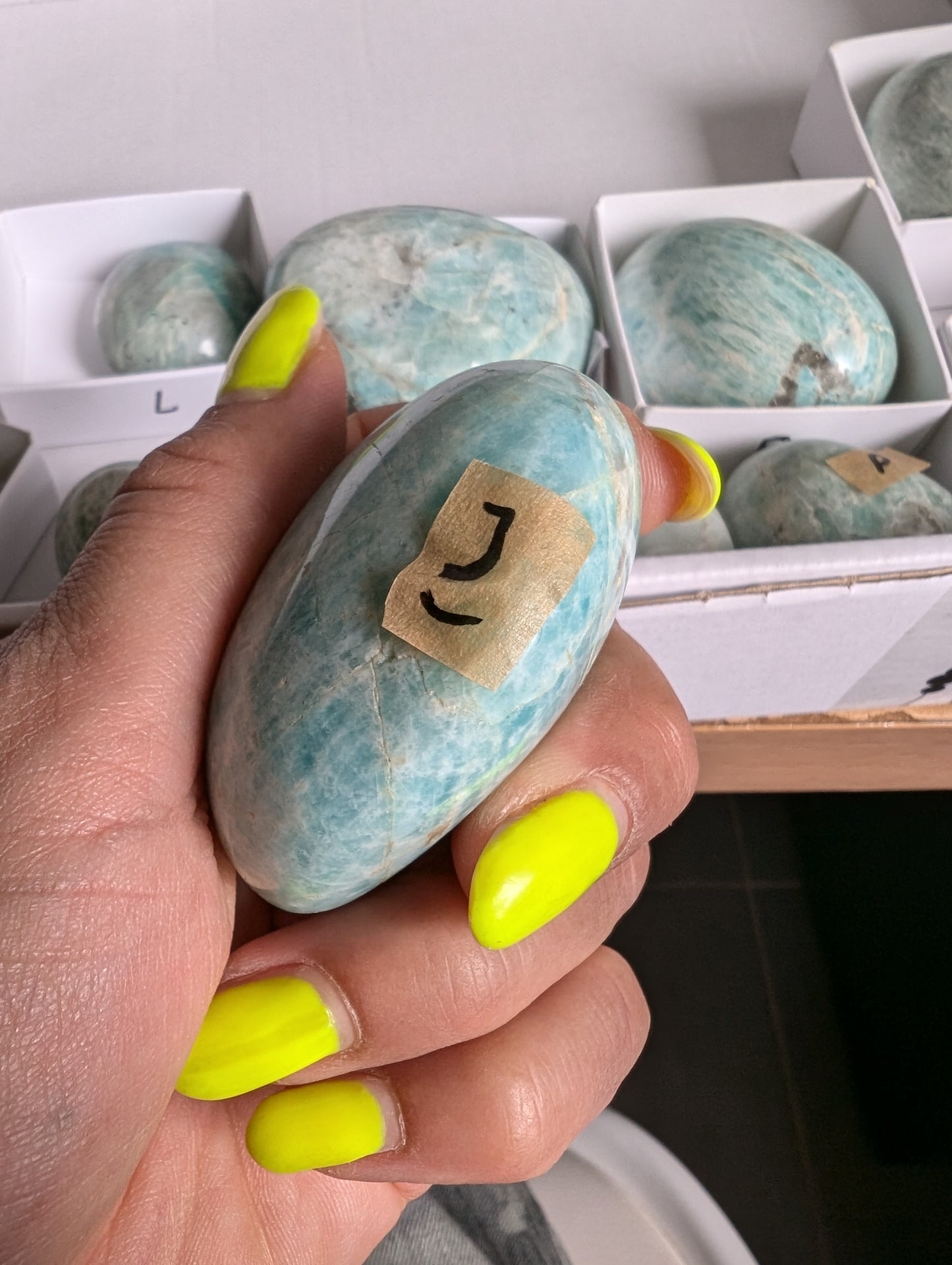 Galet en amazonite au choix - Aurore Lune