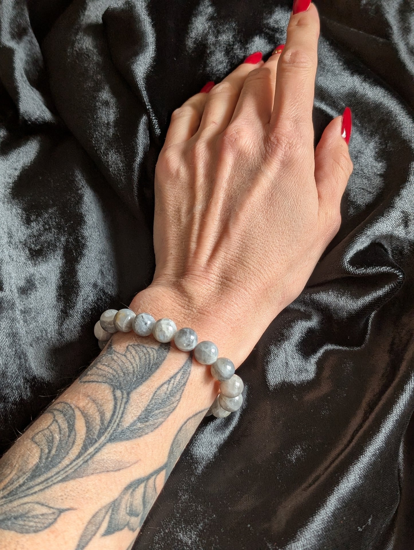 Bracelet élastiqué en labradorite 10mm