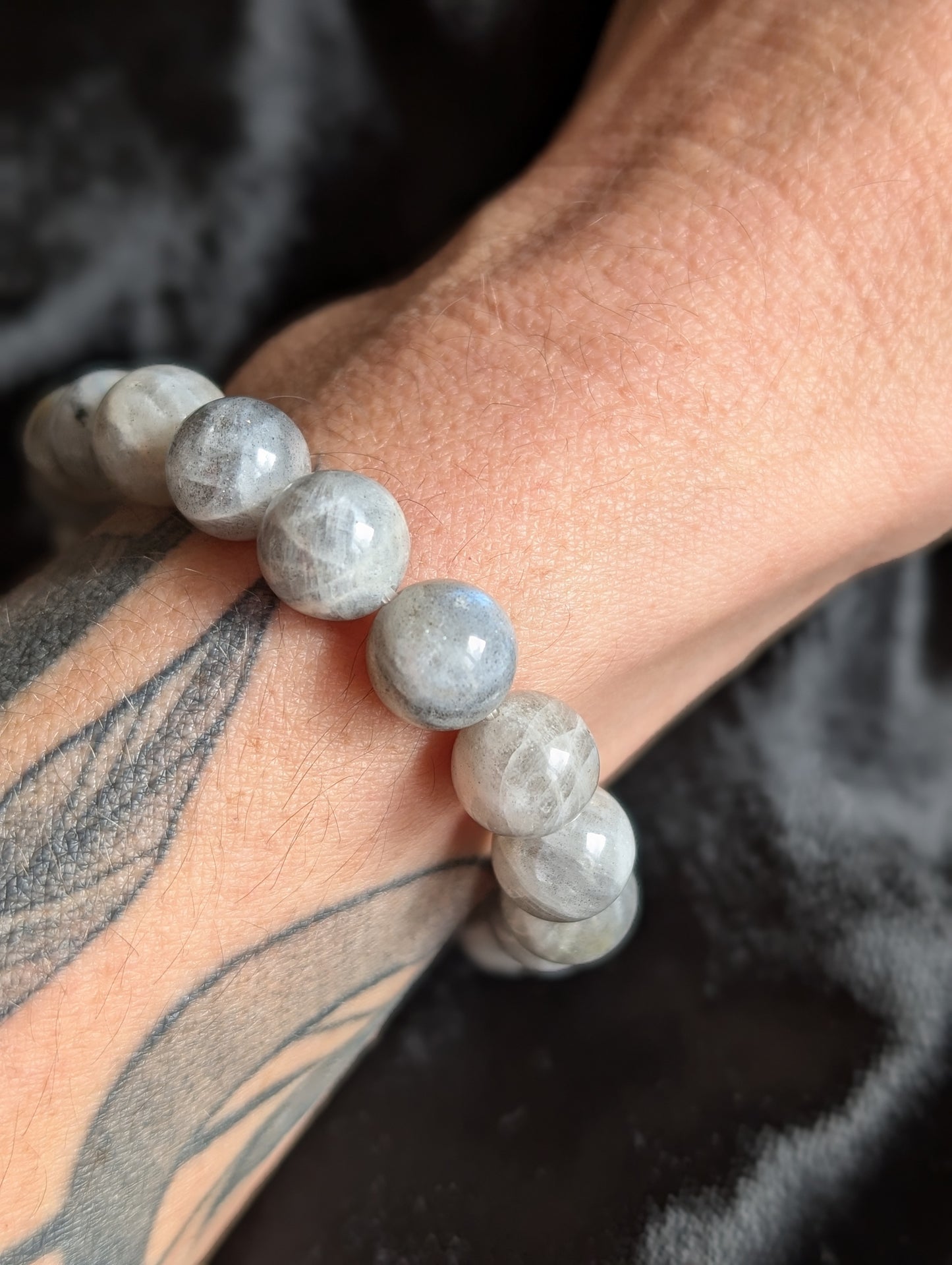 Bracelet élastiqué en labradorite 10mm