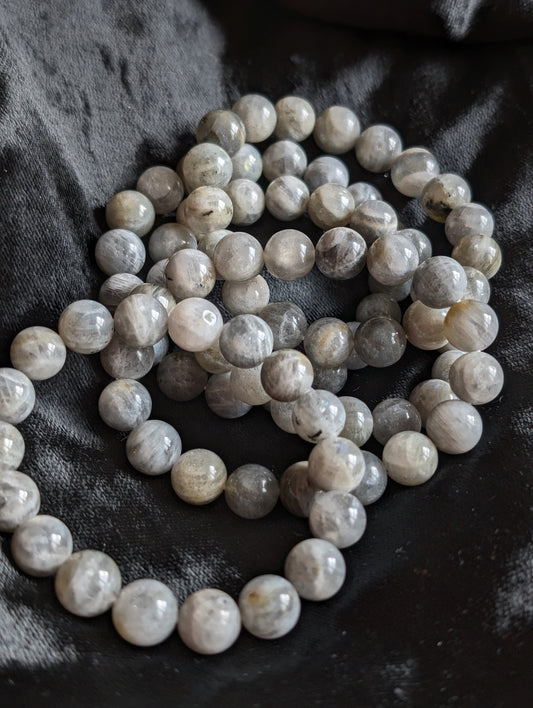 Bracelet élastiqué en labradorite 10mm - Aurore Lune