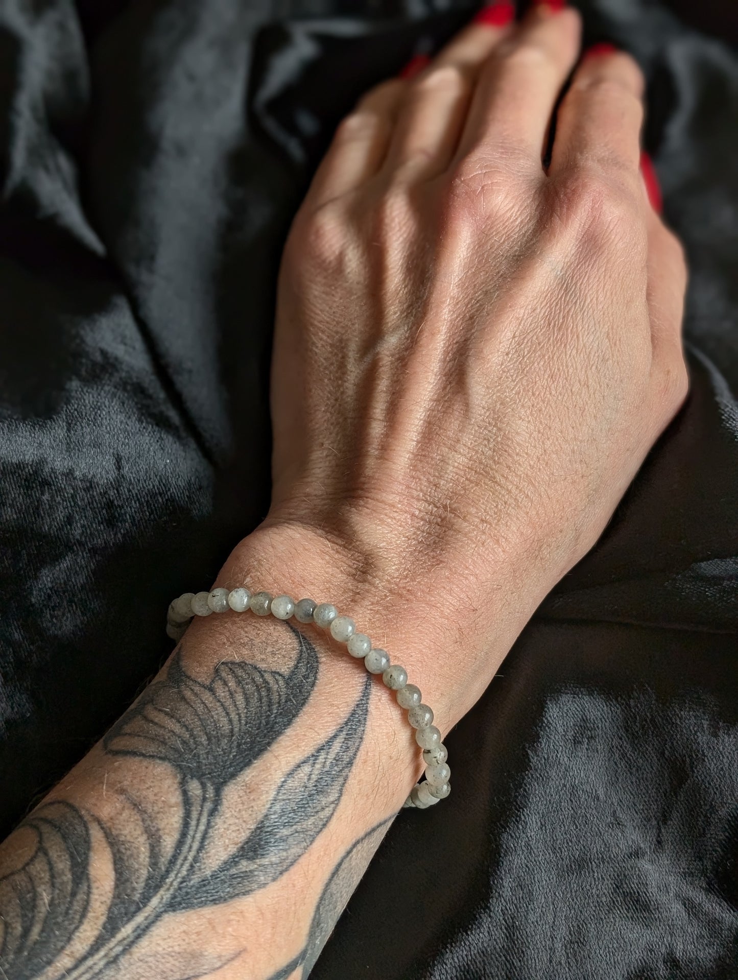Bracelet élastiqué en labradorite - Aurore Lune