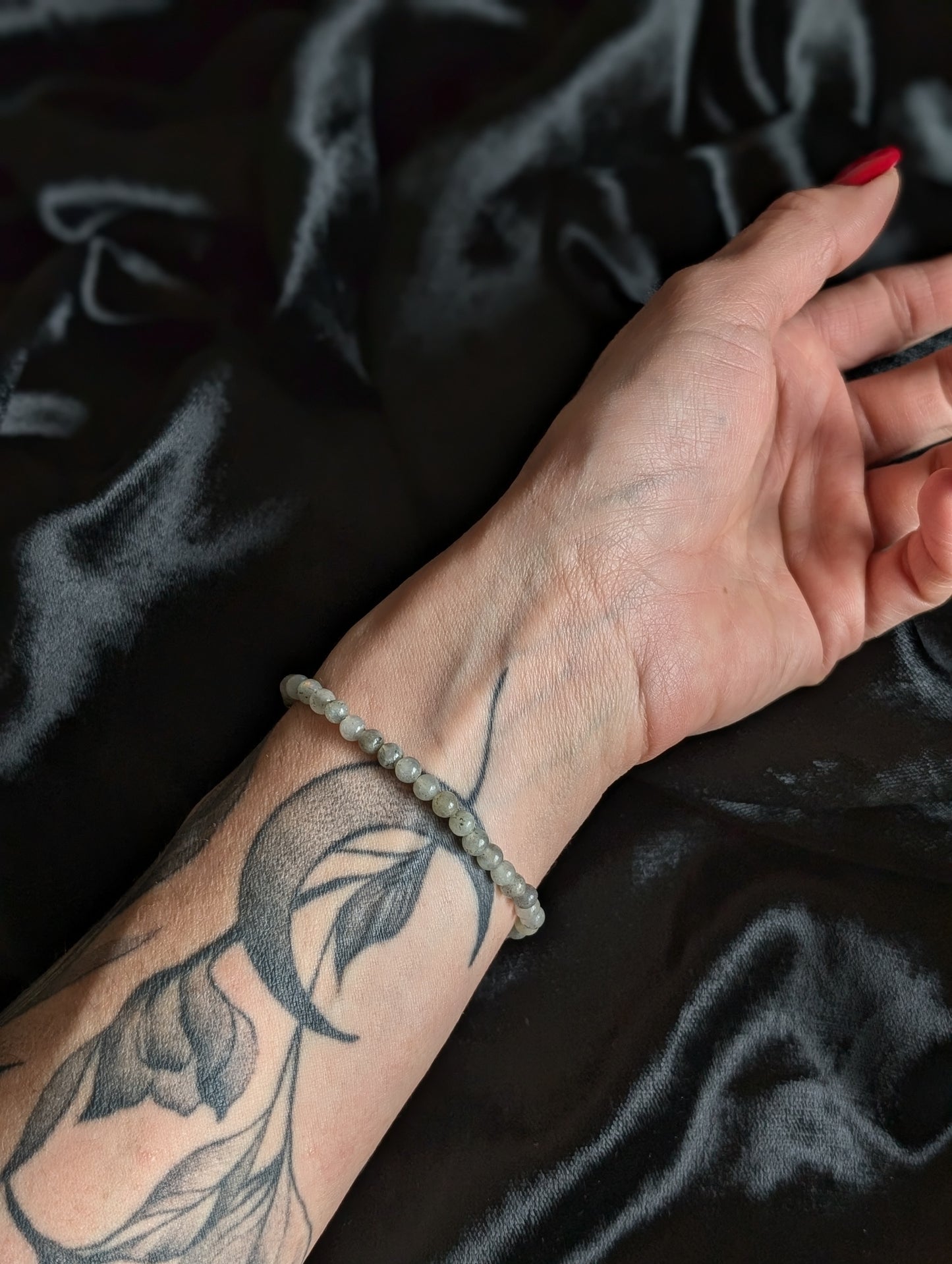 Bracelet élastiqué en labradorite - Aurore Lune