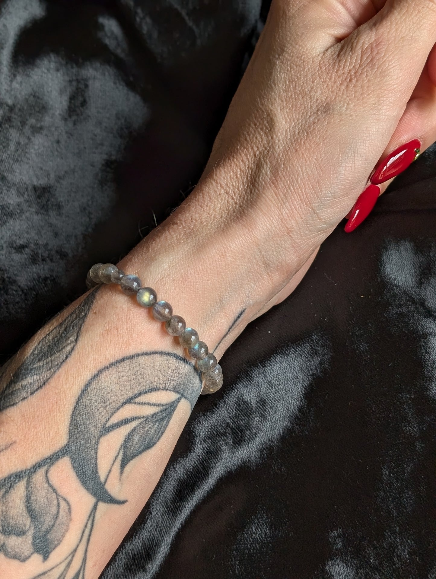 Bracelet élastiqué en labradorite - Aurore Lune