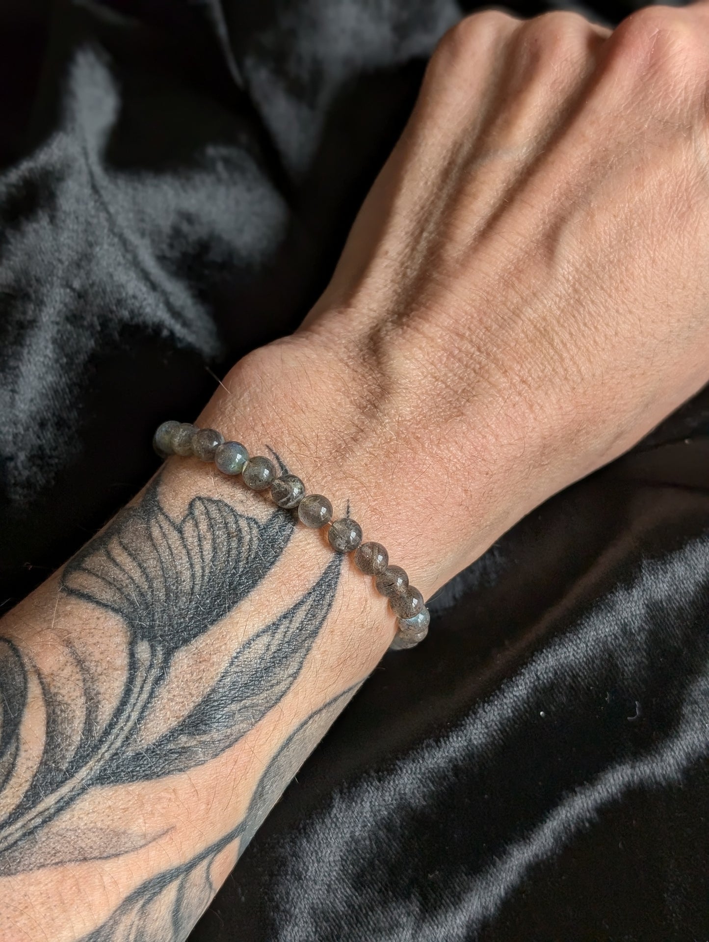 Bracelet élastiqué en labradorite - Aurore Lune