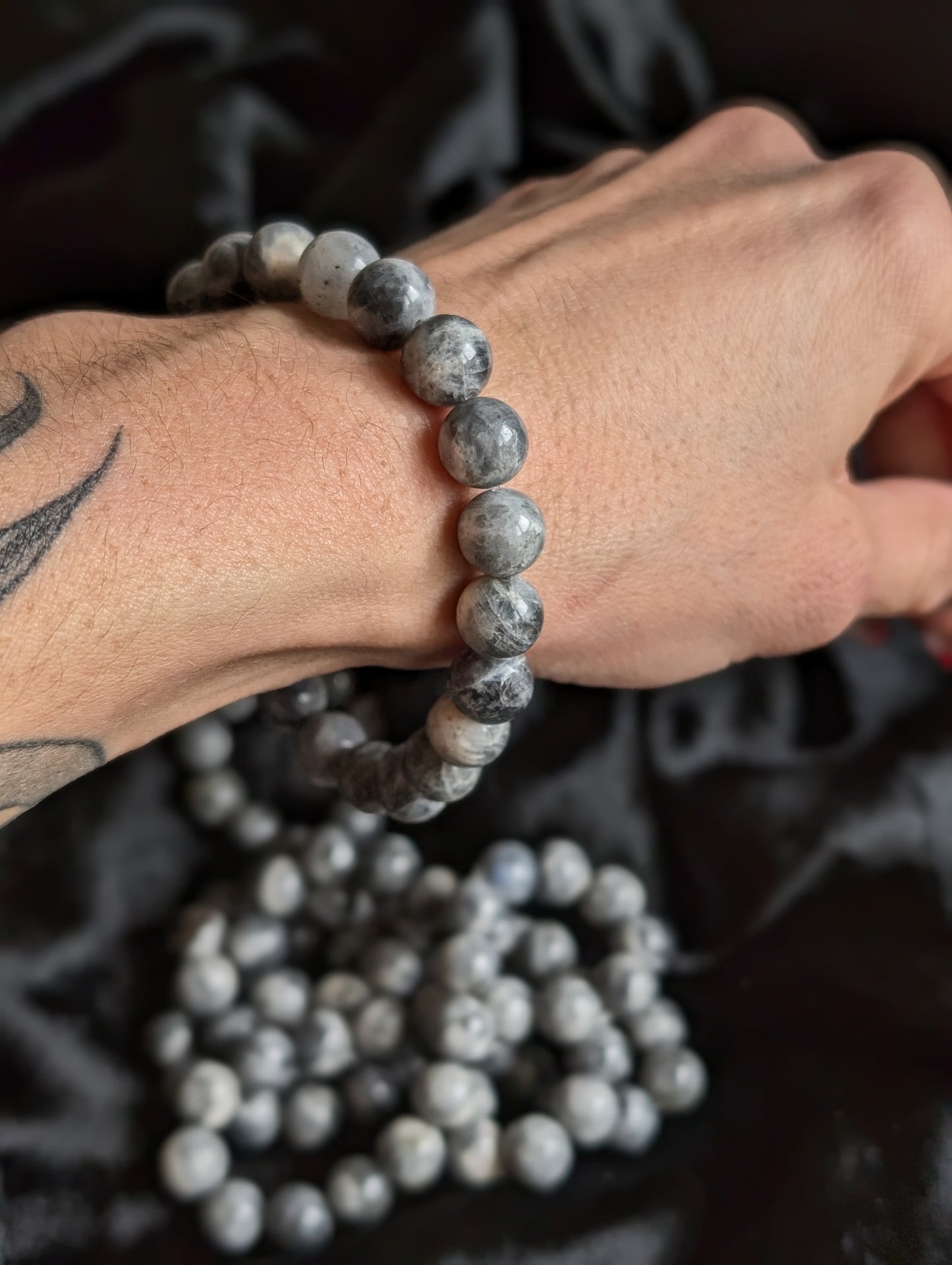 Bracelet élastiqué en labradorite