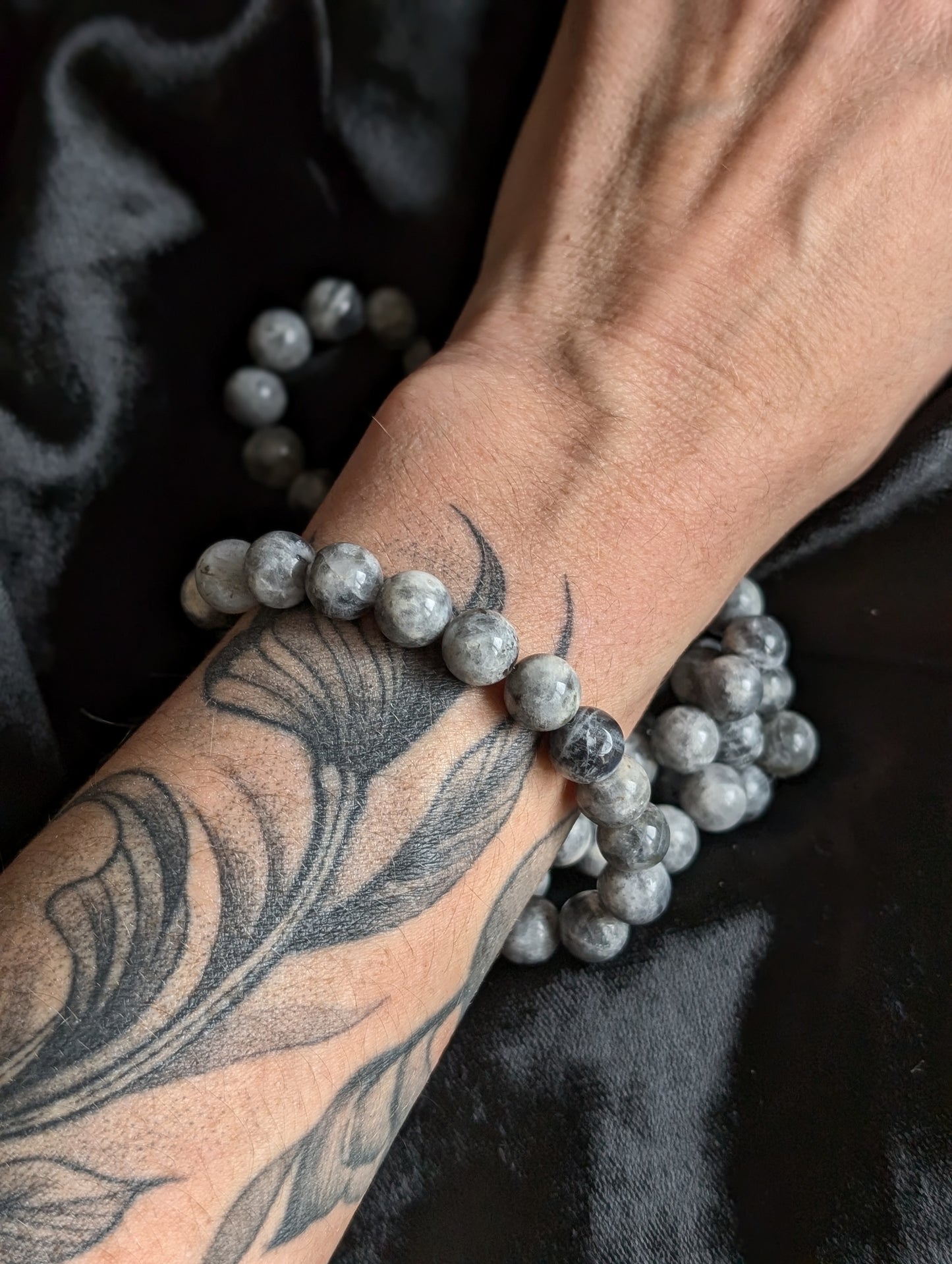 Bracelet élastiqué en labradorite