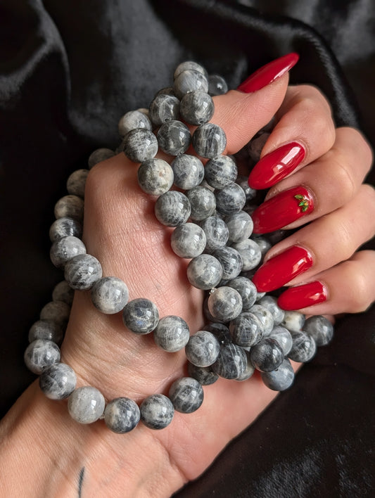 Bracelet élastiqué en labradorite - Aurore Lune