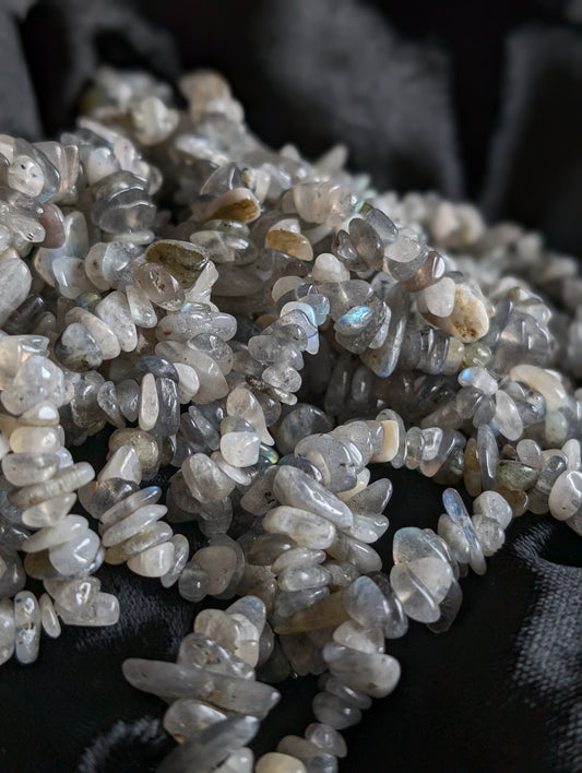 Bracelet élastiqué en labradorite - Aurore Lune