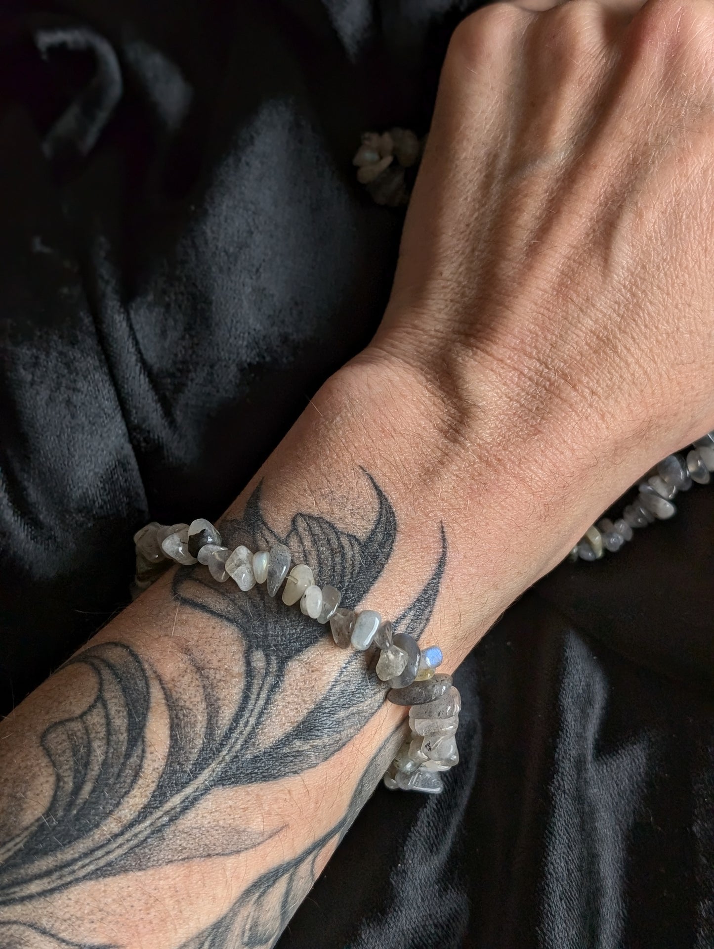 Bracelet élastiqué en labradorite