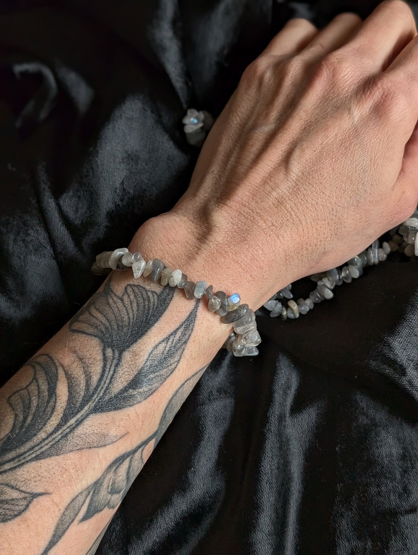 Bracelet élastiqué en labradorite