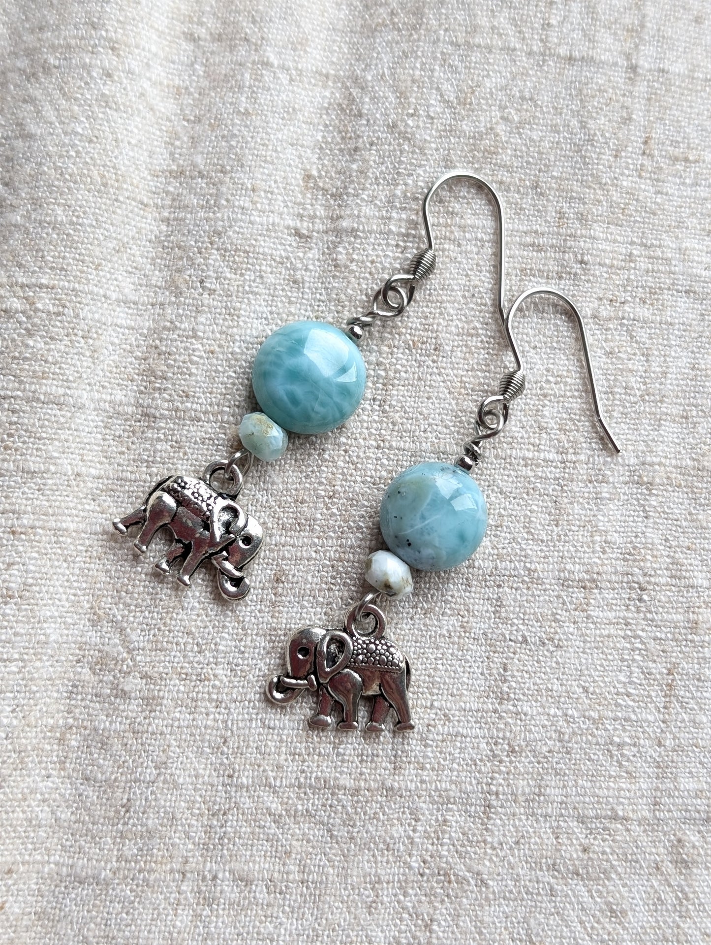 Boucles d'oreilles avec larimar