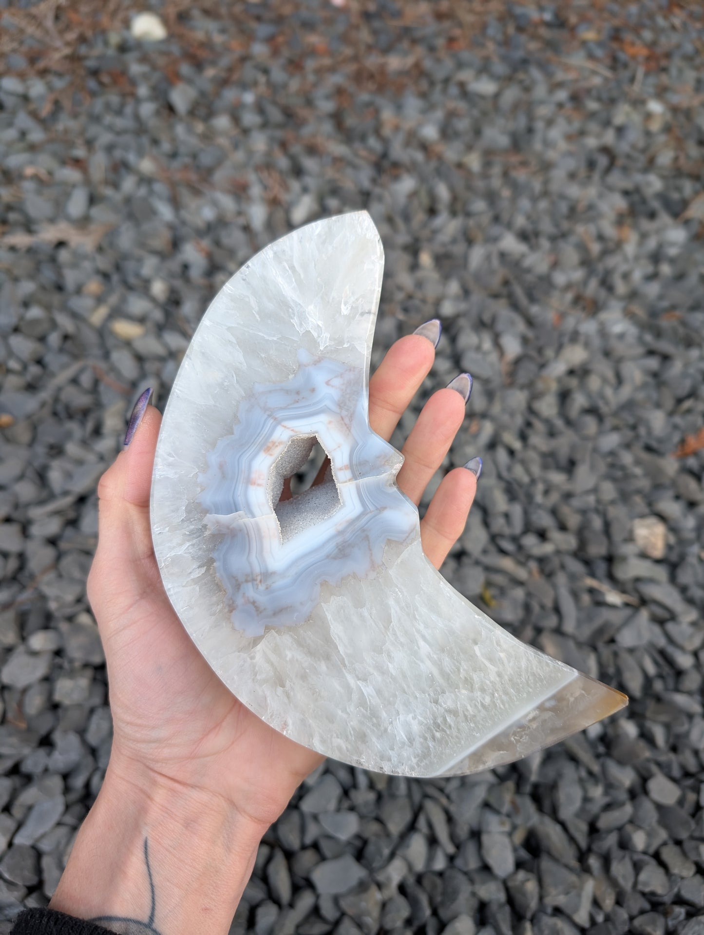 Lune agate cristallisée