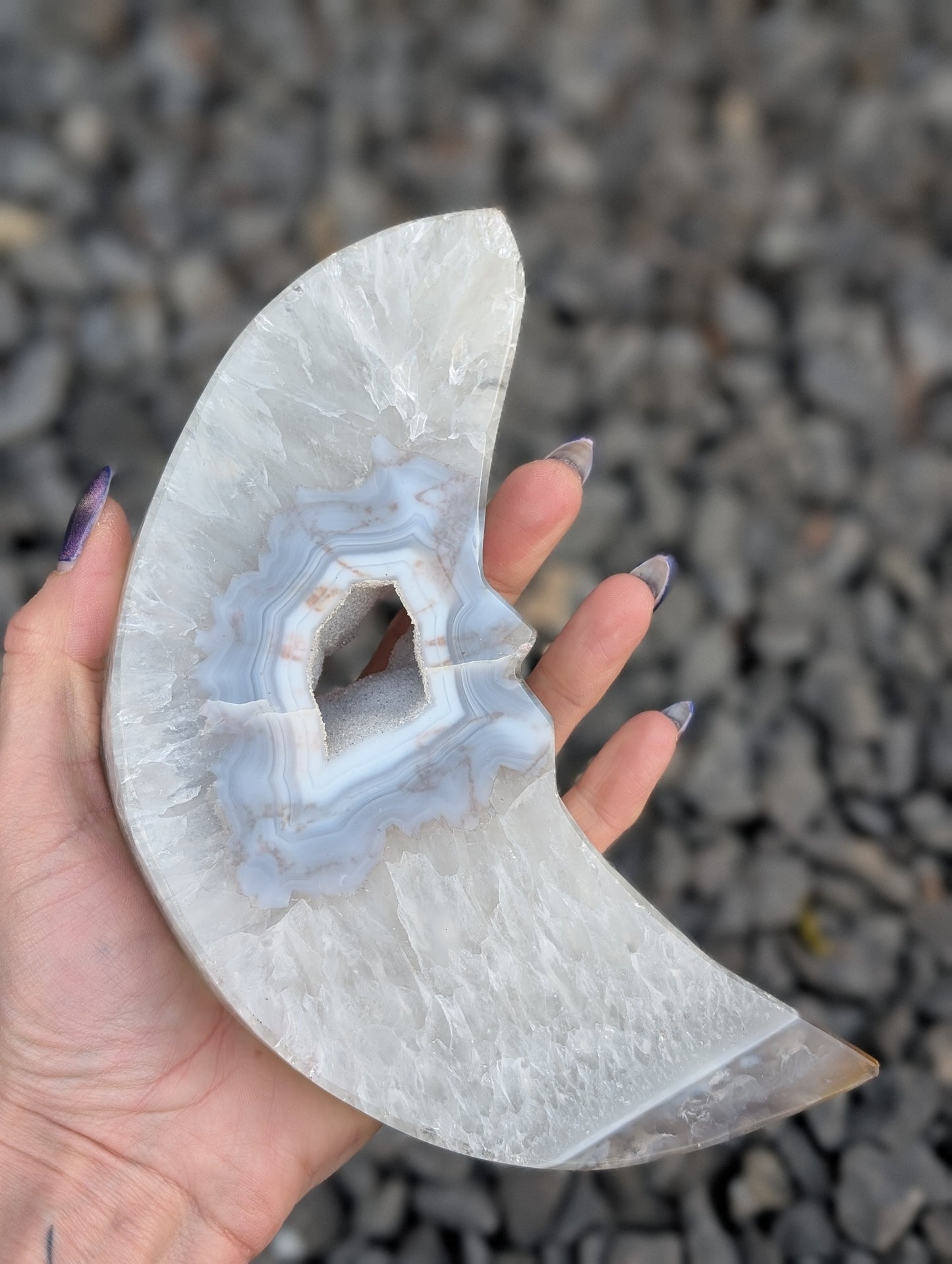 Lune agate cristallisée