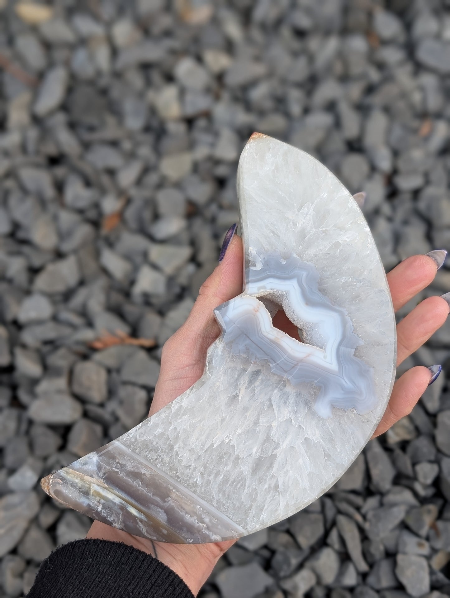 Lune agate cristallisée