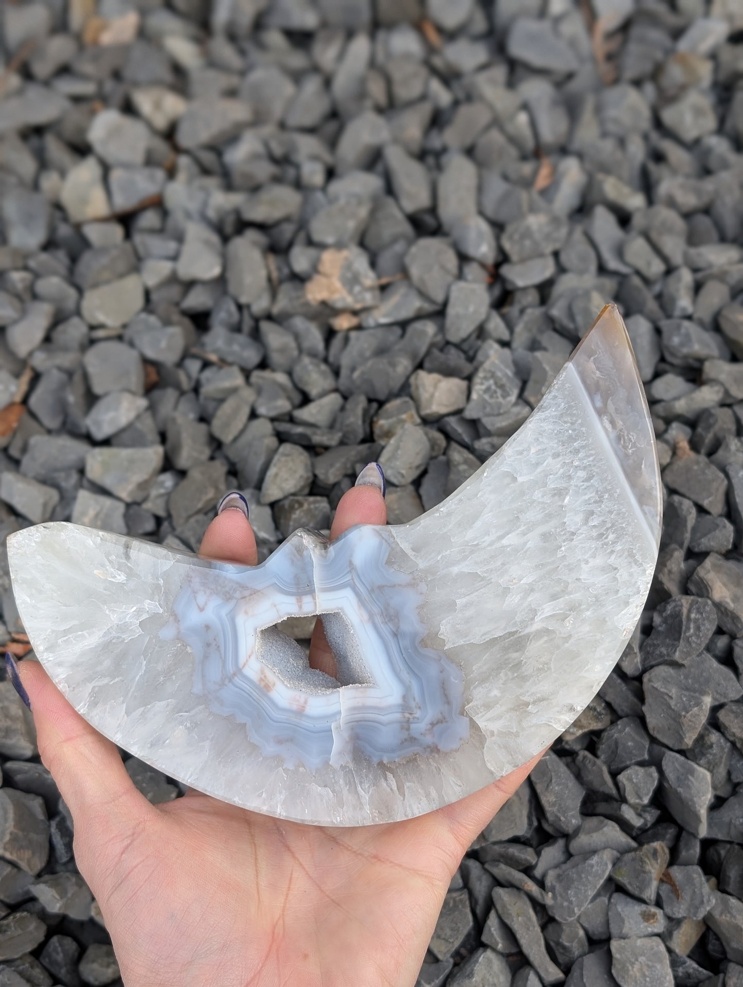 Lune agate cristallisée