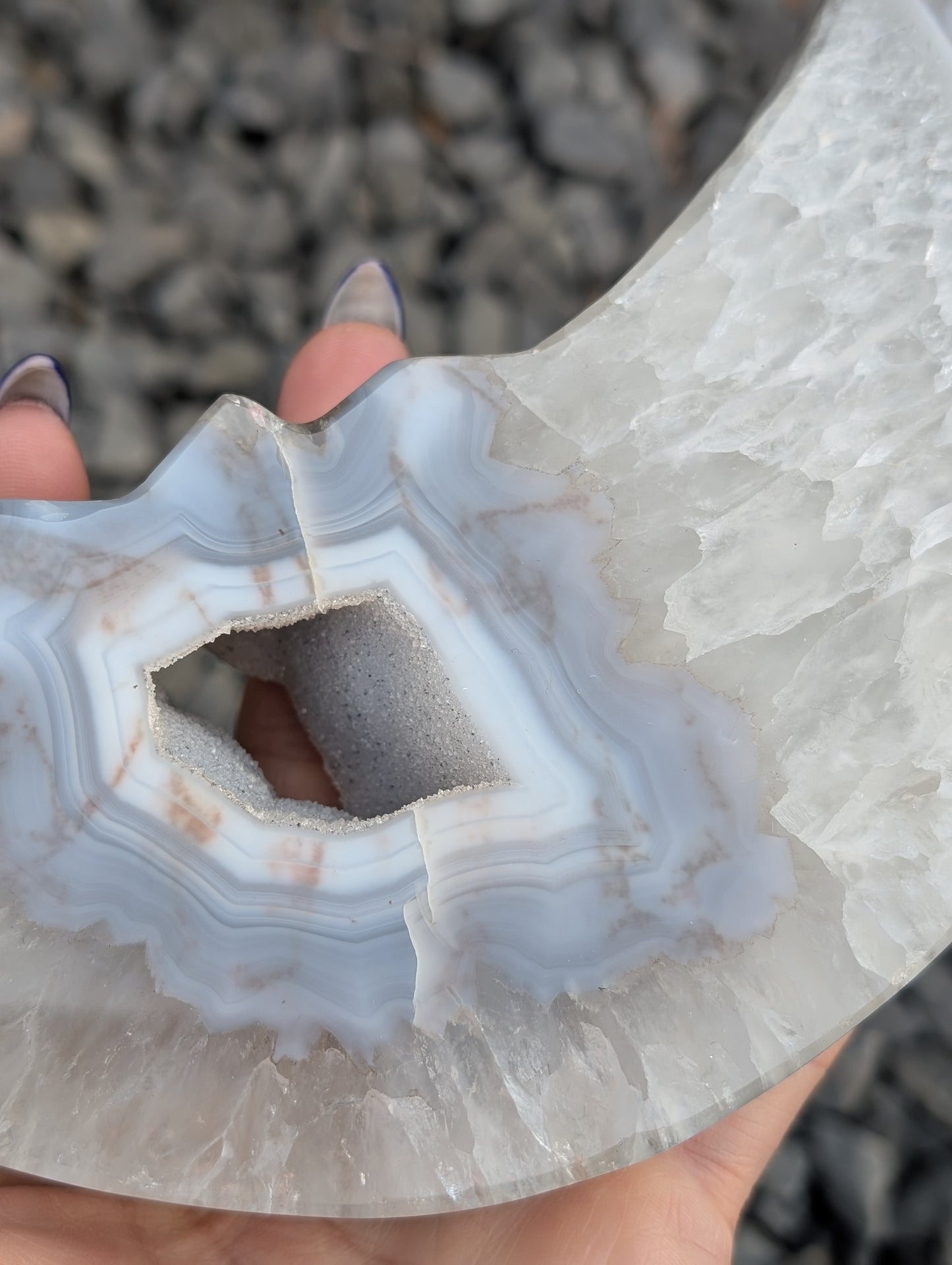 Lune agate cristallisée