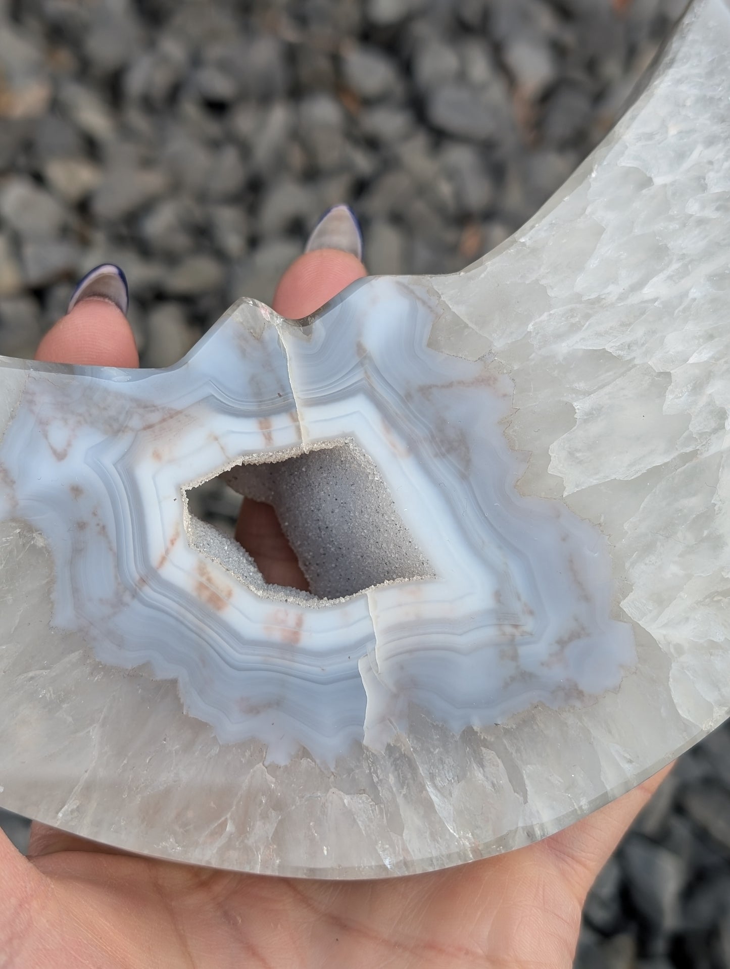 Lune agate cristallisée