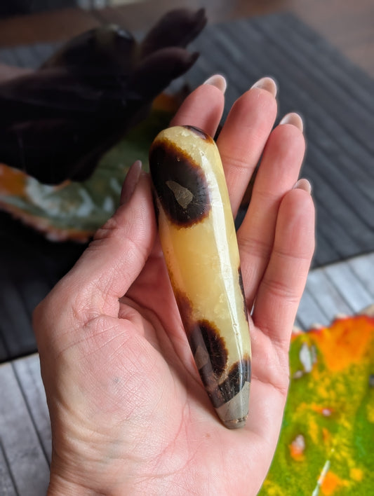 Lot unique poterie locale et bâton massage septaria - Aurore Lune